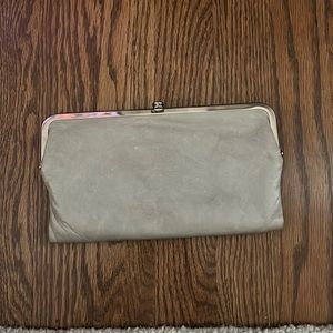 HOBO grey leather clutch